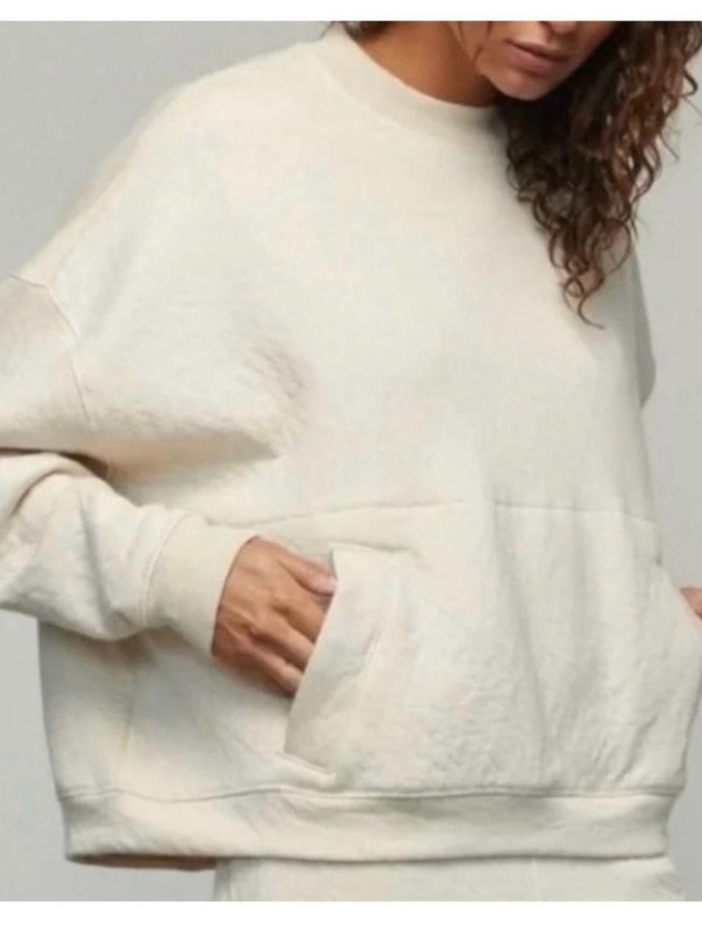 lunya Restore Double Face Crew Neck Boxy Sweatshirt